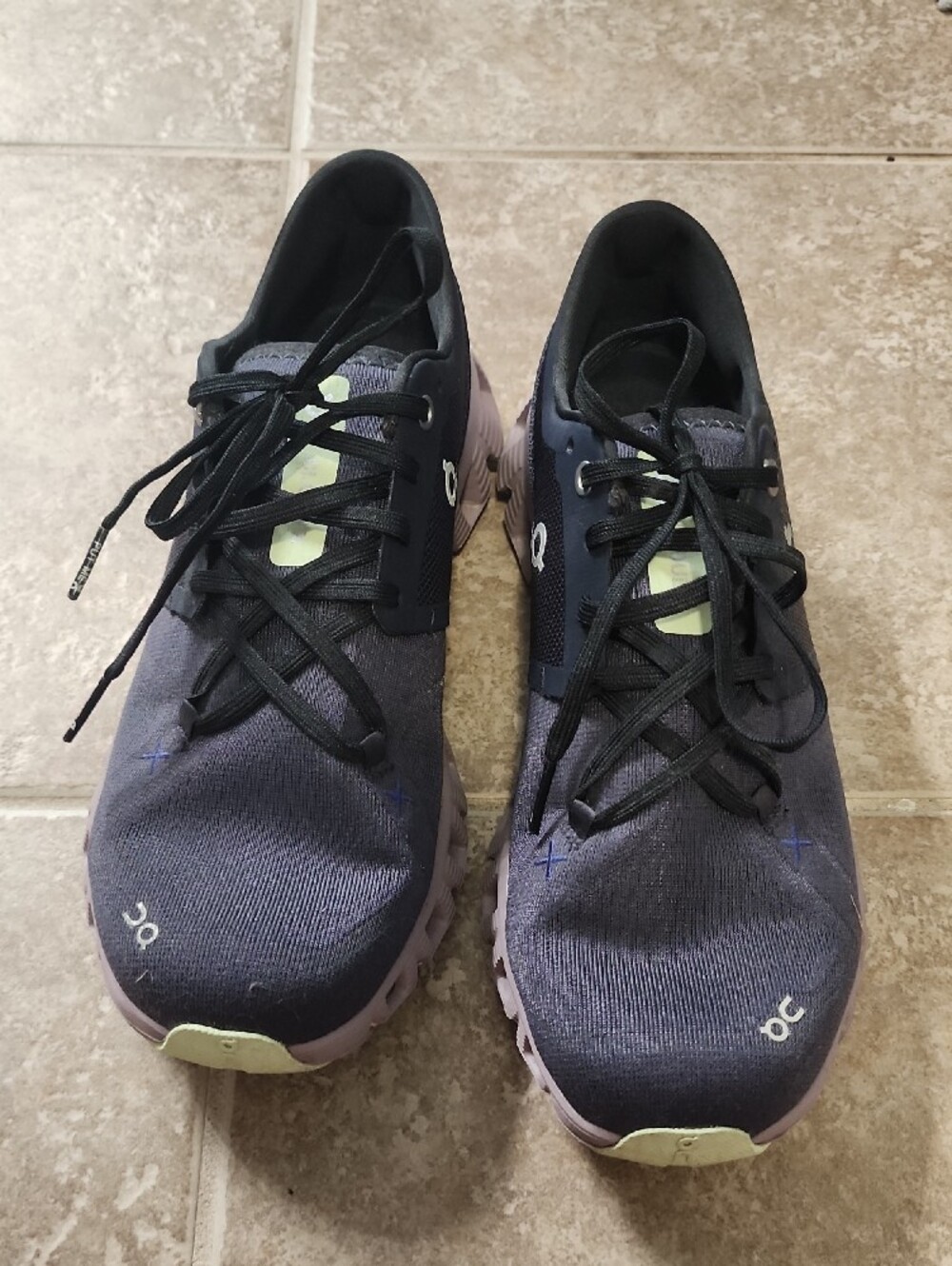 On Running Women's Athletic Shoes in Navy, Lavender and Lime - Picture 2 of 5